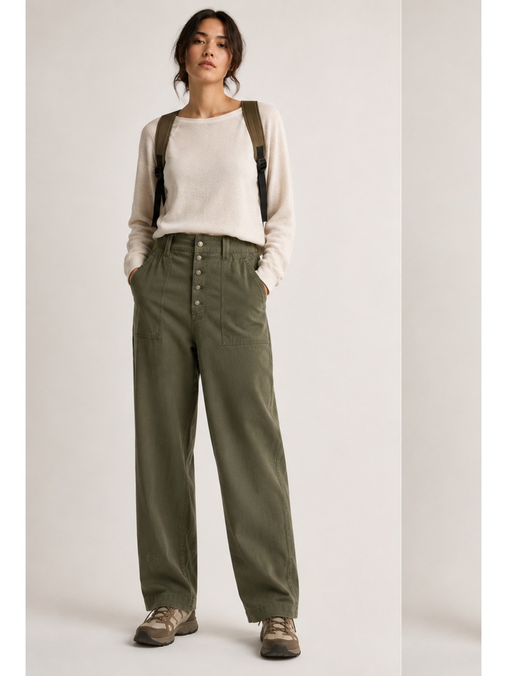 Knox Rose Olive Green Cargo 90’s Style Barrel Utilitarian Pants Small